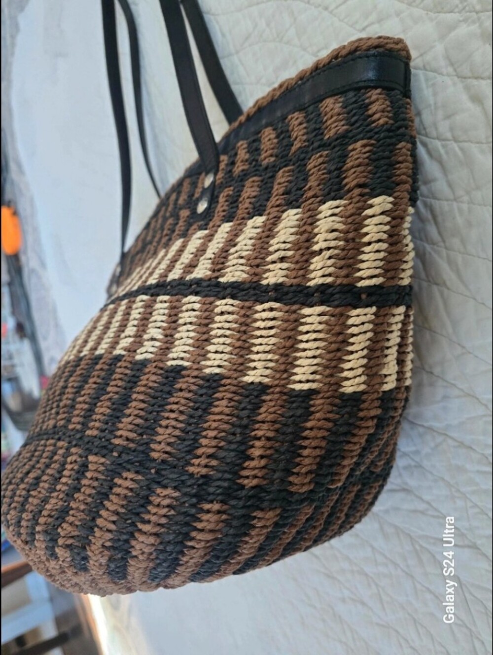 Patricia Nash Large Woven Striped Tote Bag - Picture 7 of 10